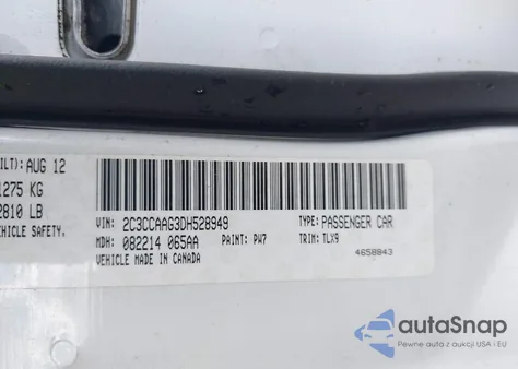 2013 Chrysler 300 Motown from USA, damaged, VIN 2C3CCAAG3DH528949